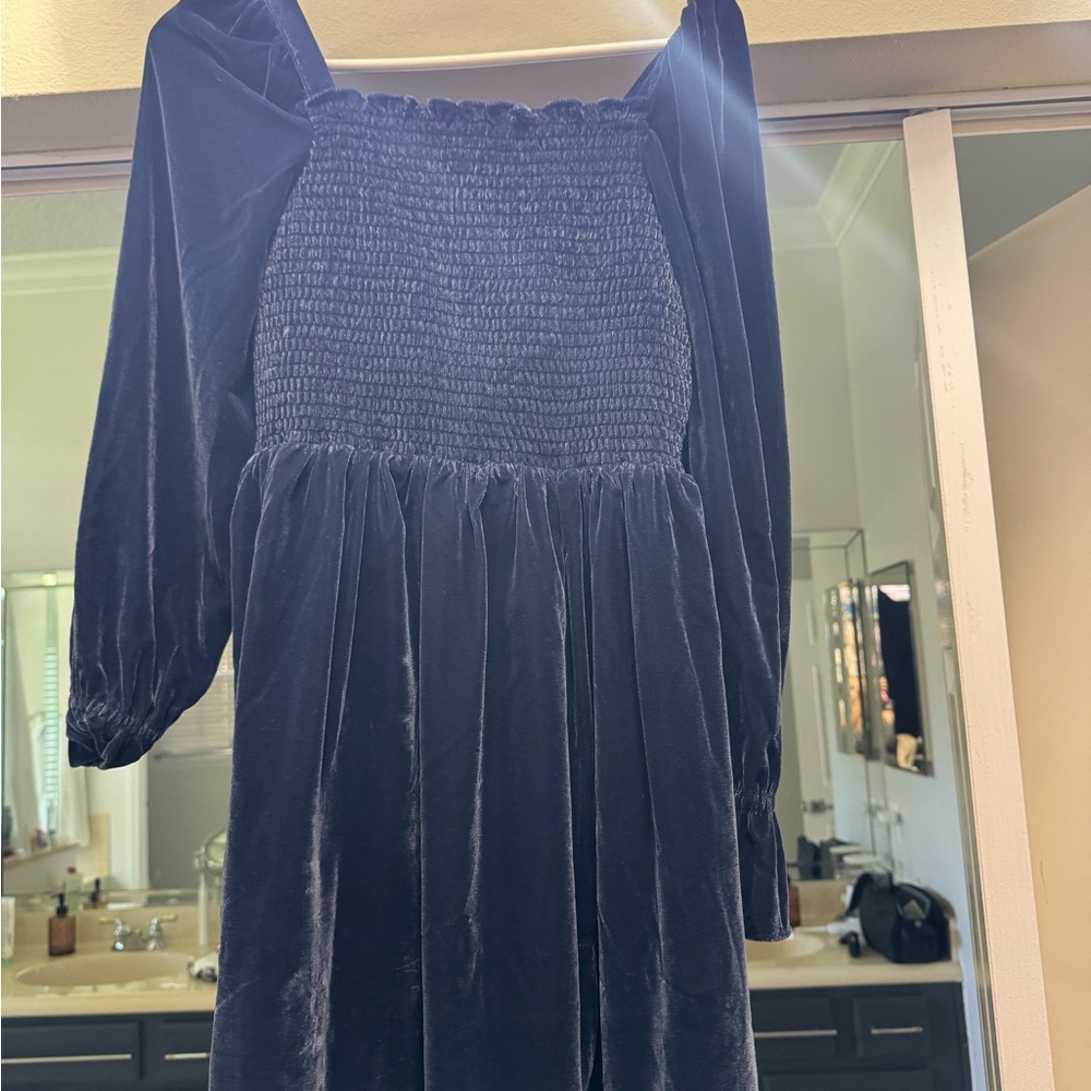 Amir & jack blue velvet dress